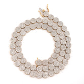 WOMEN'S FOUR ROW CIRCLE TENNIS DIAMOND NECKLACE - 10KT YELLOW GOLD & 7CTW